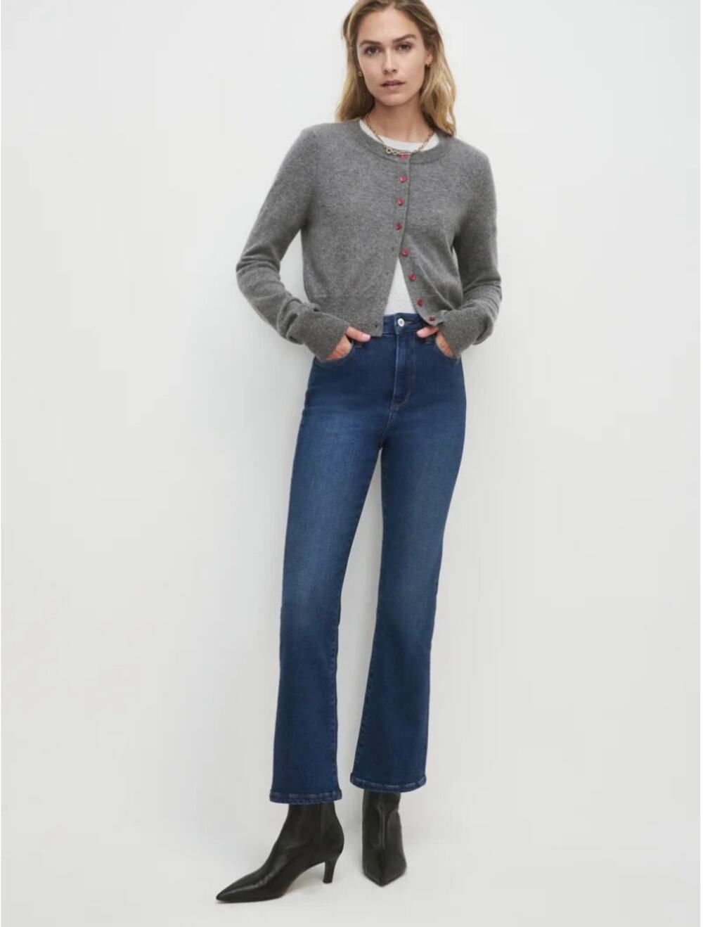 Favorite Daughter The Erin Crop Boot Jeans Charlotte 32 Blue High Rise